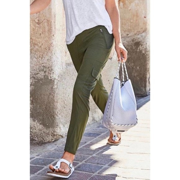Athleta Olive Green Track Pants - Picture 1 of 5